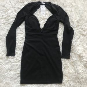 Long sleeved stretch mini dress